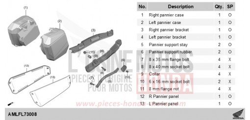 KIT,PANNIER CASE SET(R36,L37) *YR386M* NT1100AS de 2025